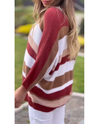 Long Sleeve Striped Sweater 2024 f/w pullovers