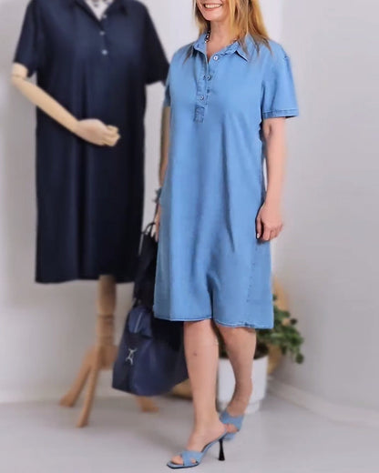 Lapel denim casual dress casual dresses summer