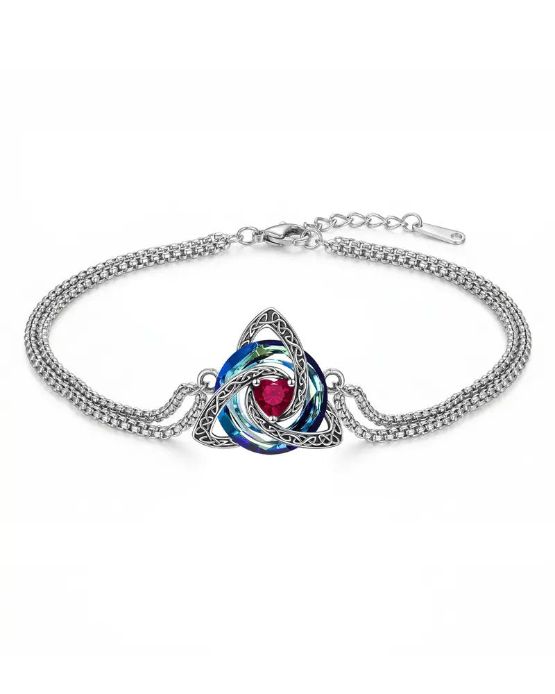 Birthstone Trinity Knot Bracelet