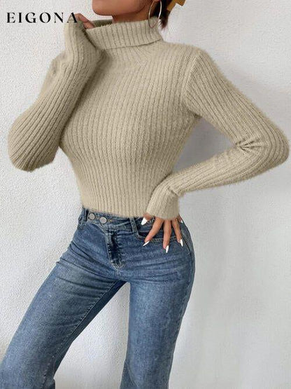 Ribbed Turtleneck Long Sleeve Sweater clothes Ship From Overseas sweater sweaters X.W