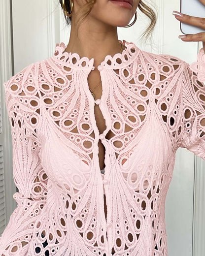 Cut-Out Bell Sleeve Coat