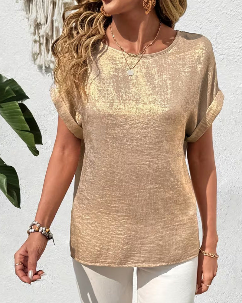 Solid Color Short-Sleeved Loose T-Shirt