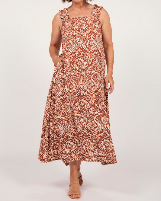 Abito casual senza maniche con stampa di bretelle