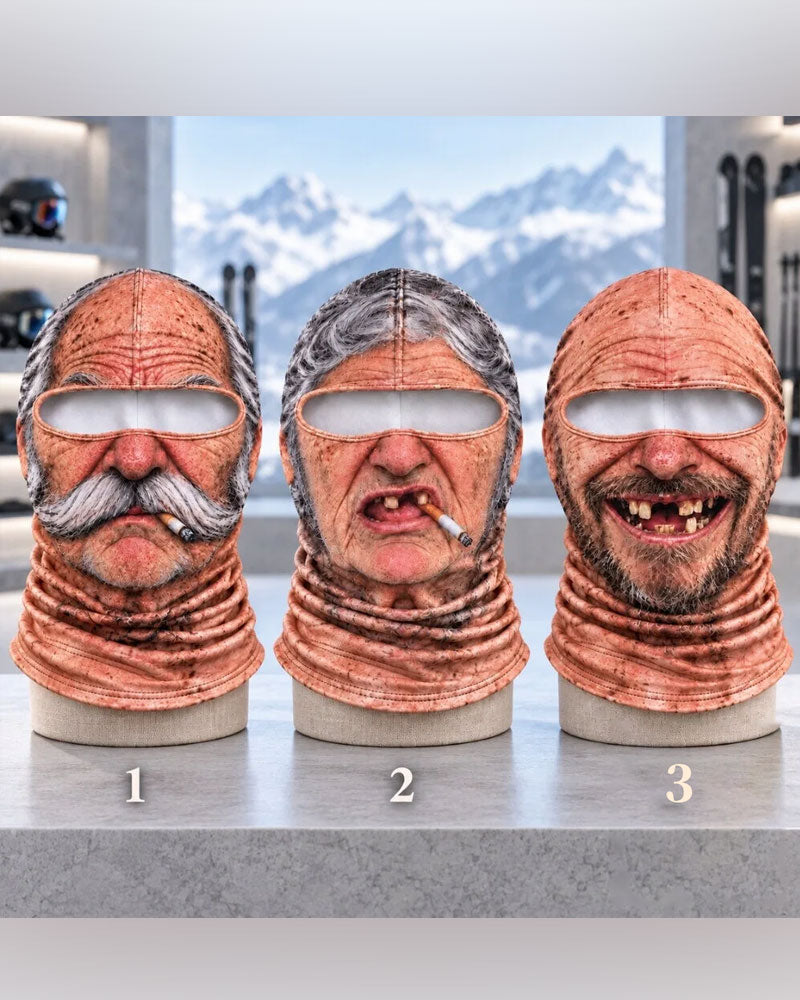 Funny 3d Grumpy Old Man Ski Mask 2024f/w accessoires spring summer