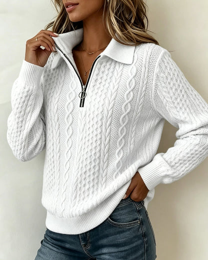Lapel Long Sleeve Sweatshirt