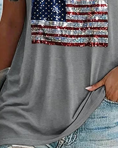 V-Neck Contrast Stitch T-Shirt