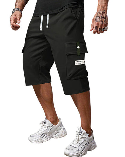 Men's Casual Drawstring Capri Cargo Pants