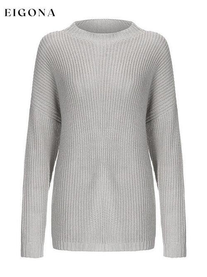 Round Neck Drop Shoulder Sweater A@Y@M clothes Ship From Overseas sweater sweaters Sweatshirt