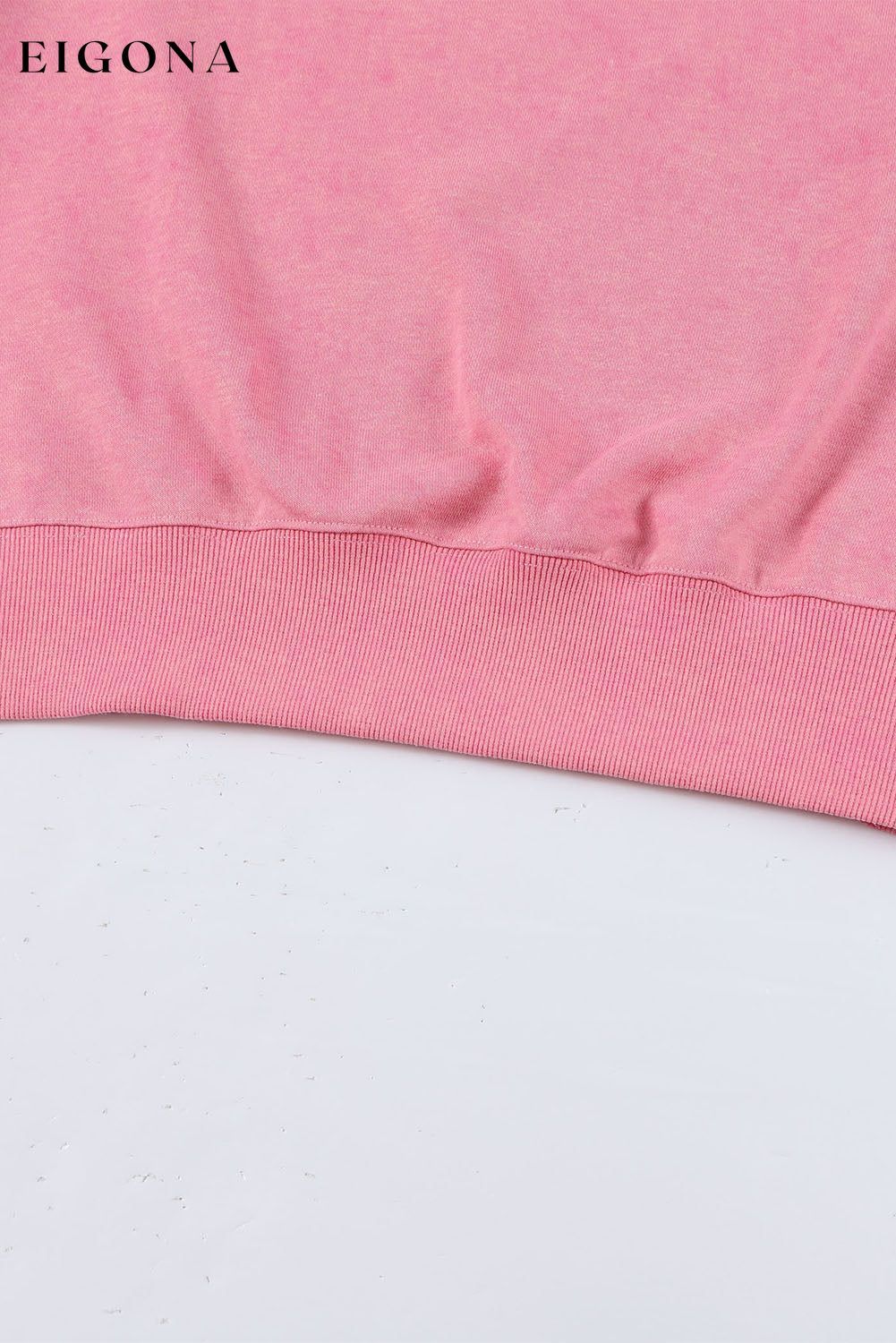 Pink Drop Shoulder Ribbed Trim Oversized Sweatshirt All In Stock Best Sellers clothes Day Valentine's Day DL Chic DL Exclusive Early Fall Collection EDM Monthly Recomend Occasion Daily Print Solid Color Season Winter Style Casual sweater sweaters