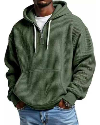 Men's Solid Zip Pullover Hoodie