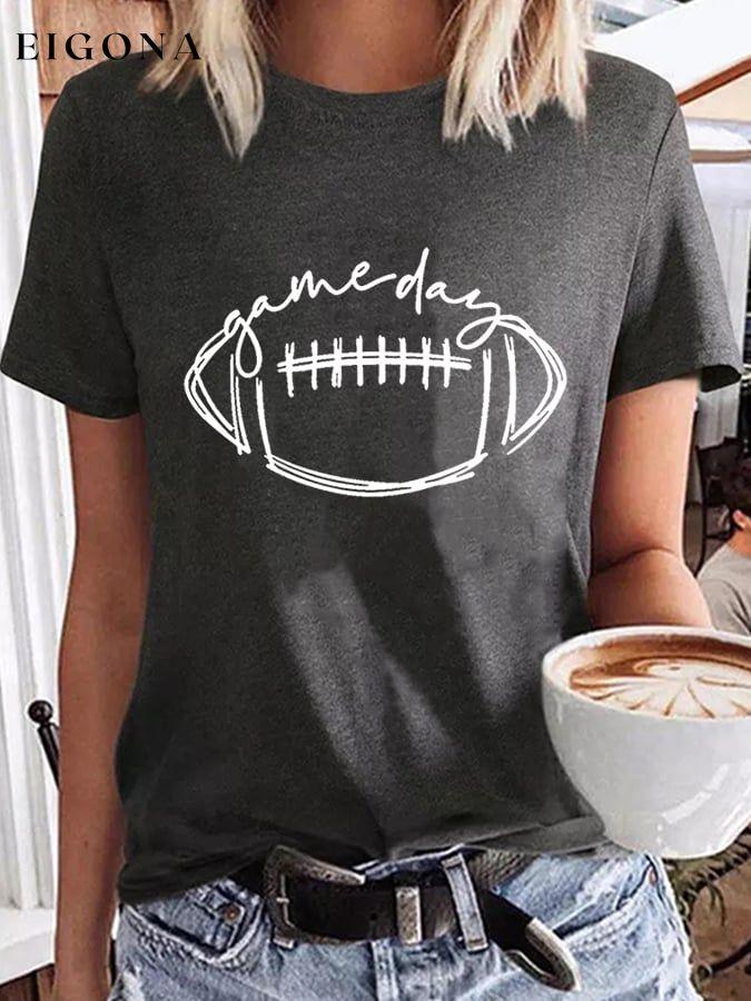 Women's Gameday Football Lover Casual Cotton Tee ball print