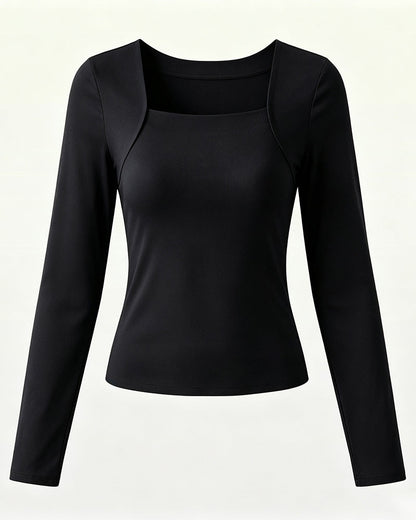 🔥U Neck Shapewear Built-in Bra LongSleeve Tank