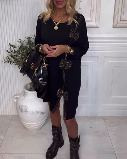 Fashion Solid Color Bow Design Dress