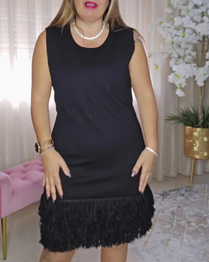 Sleeveless Fringed Fashion Dress
