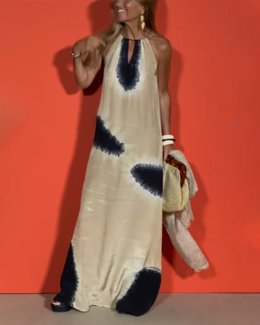 Abito senza maniche con scollo all'americana sfumato