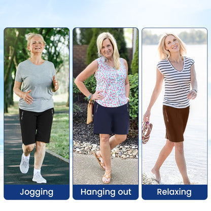 IcedActive - Pantaloncini elasticizzati ad asciugatura rapida in seta di ghiaccio da donna