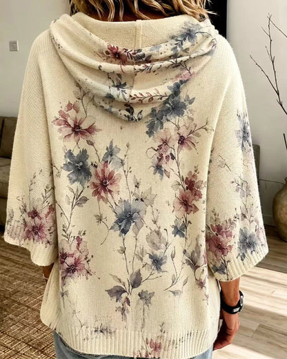 Casual Printed Drawstring Pullover