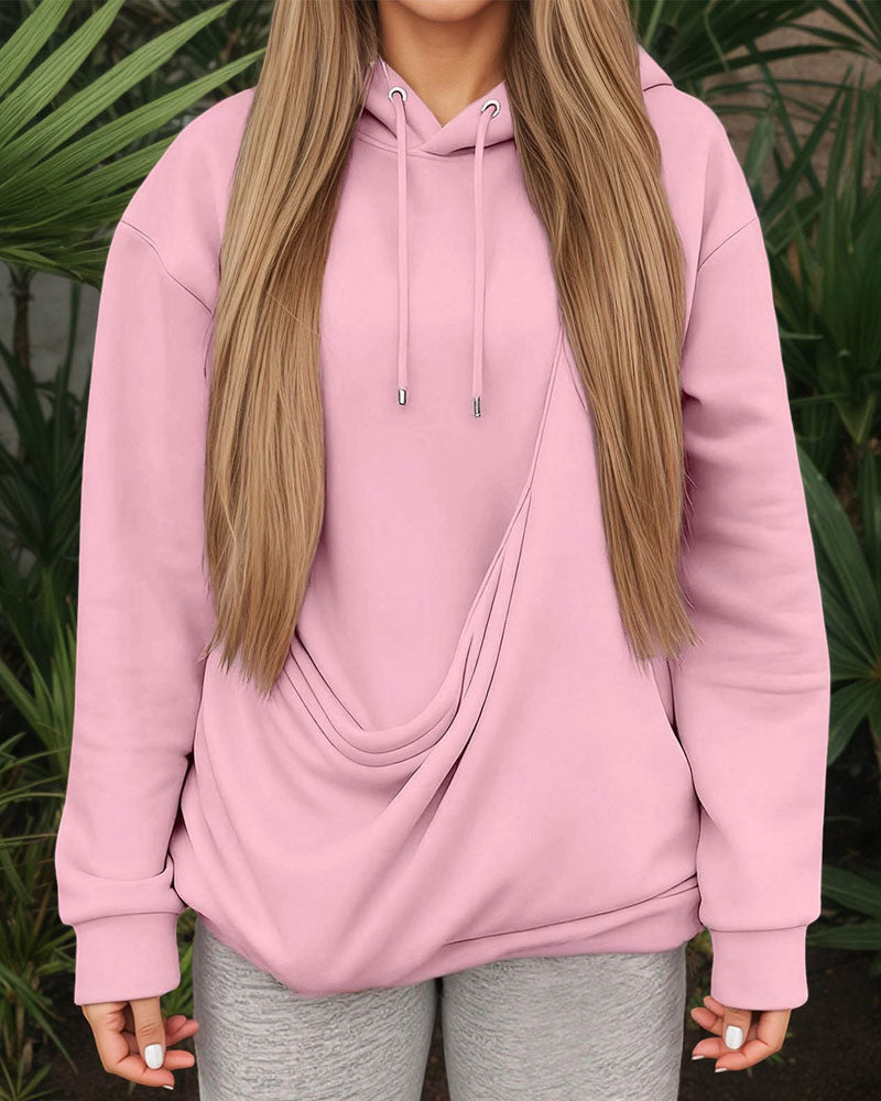 Large Pocket Solid Color Hoodie 2024 f/w hoodies & sweatshirts