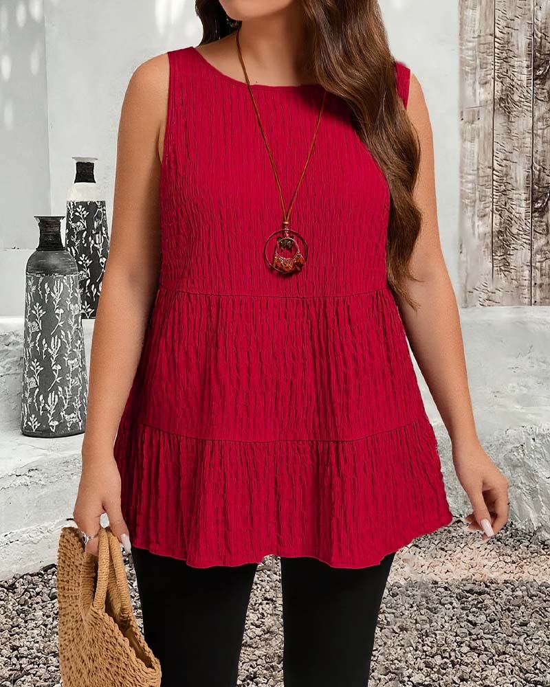 Pleated Sleeveless Tank Top