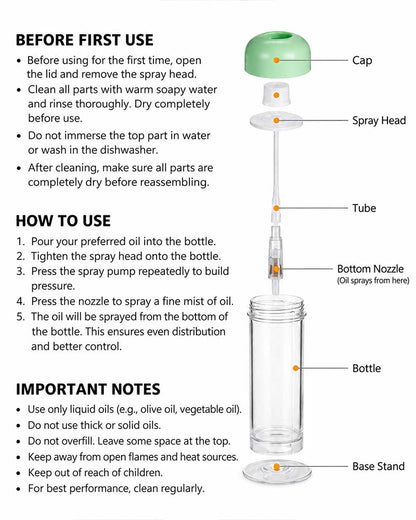 Ultra Fine Cooking Oil Spray Bottle 2025 f/w accessoires spring summer