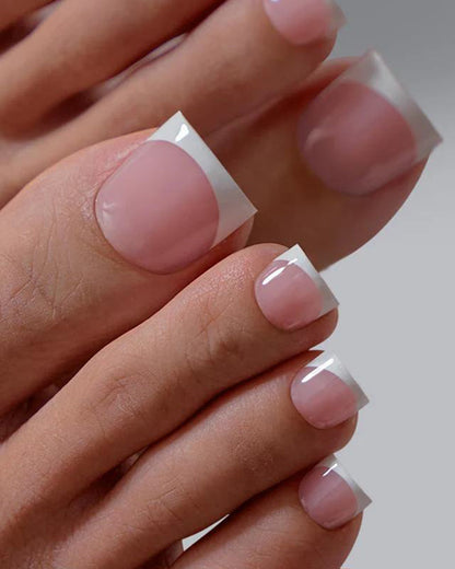 French Short Nude Toe Nails