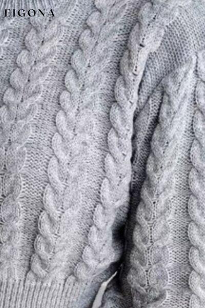 Cable-Knit Round Neck Cropped Sweater Clothes Ship From Overseas Y*X