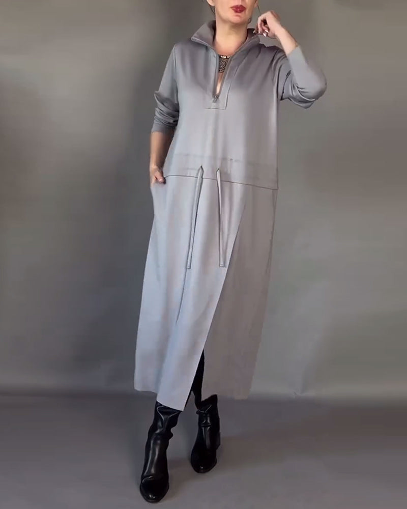 Half-Zip Neck Fashionable Dress