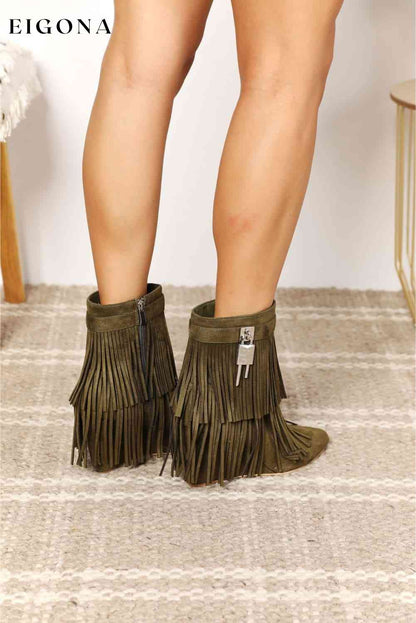Women's Tassel Wedge Heel Ankle Booties Legend Ship from USA shoes womens shoes