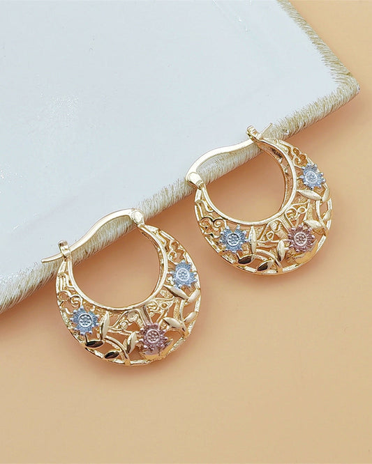 Vintage Flower Hoop Earrings 2024 f/w jewelry spring summer