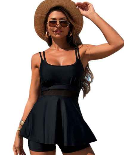 Sexy Sheer Mesh Patchwork Tankini