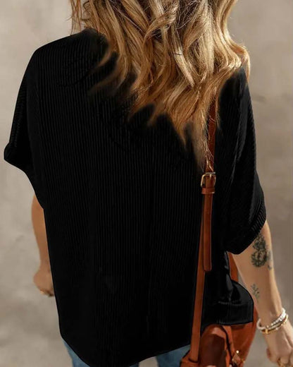 Loose-Fit Crew Neck Casual T-Shirt