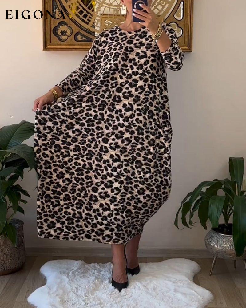 Elegant leopard print Pocket dress 2023 f/w 23BF casual dresses Clothes Dresses