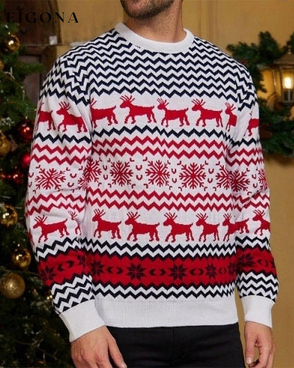 Christmas style crew neck sweater White Male 2023 f/w 23BF christmas Clothes pullovers spring