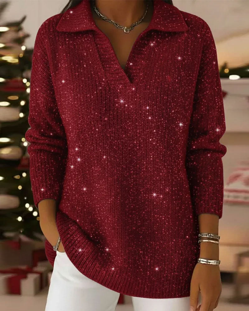 Lapel Long Sleeve Loose Pullover 2024 f/w pullovers