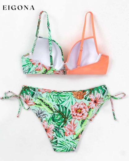 Cross-chest printed bikini swimsuit bikinis summer