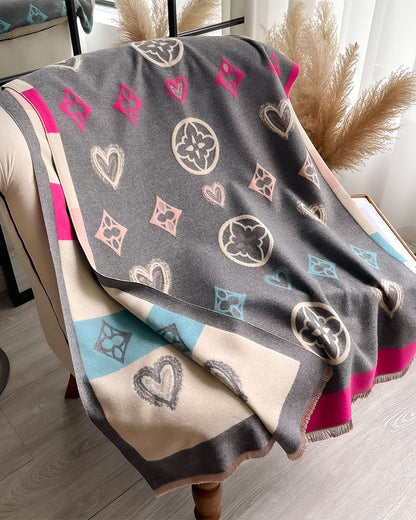 Heart Geometric Fashion Warm Scarf 2024 f/w accesories