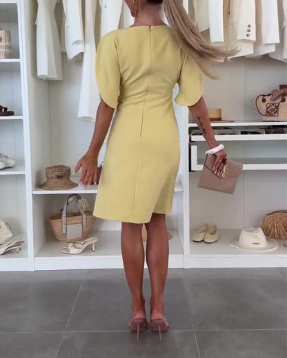 Split Sleeve Straight Slim Dress