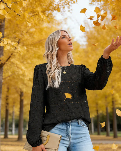 Women's Elegant Crew Neck Hollow