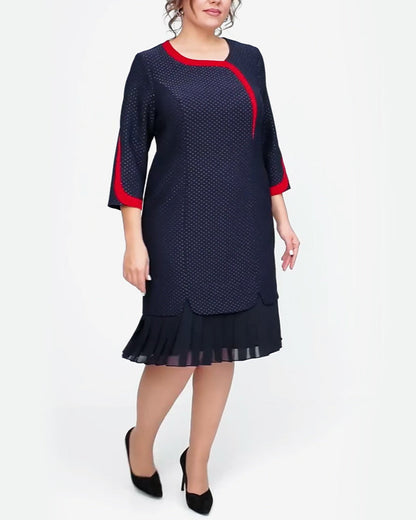 Polka Dot Contrast Color Stitching Dress 2024 f/w casual dresses