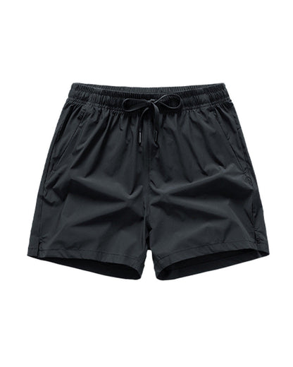 Men Elastic Waist Pocket Quick-Dry Ice Silk Sports Shorts