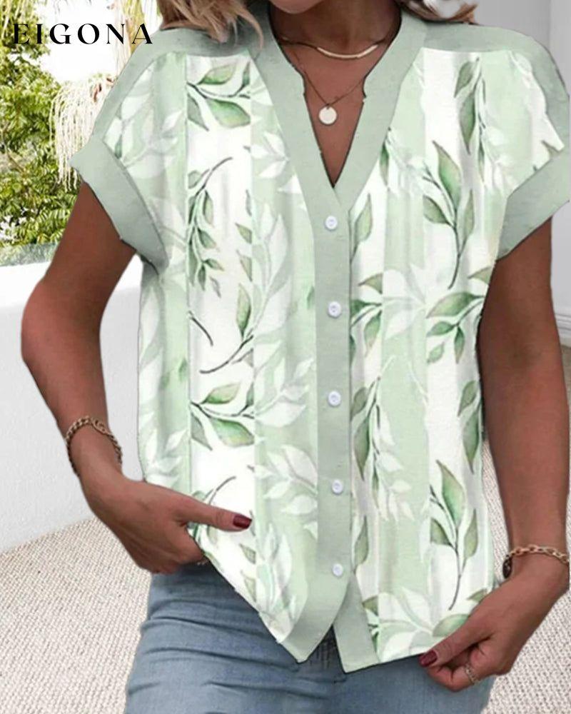 Buttoned leaf print shirt blouses & shirts spring summer