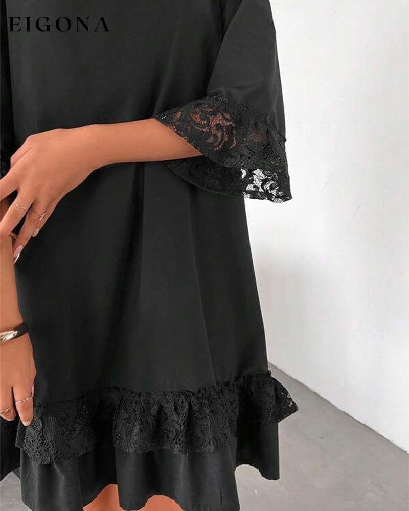 Elegant dress with lace panels 2023 f/w 23BF casual dresses Clothes Dresses spring