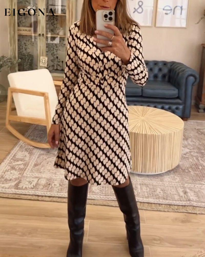 V-neck elegant printed dress 2023 f/w 23BF casual dresses Clothes Dresses spring