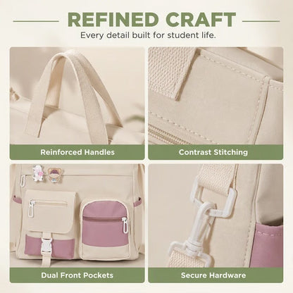 Spacious Canvas Tote Compartments Bag