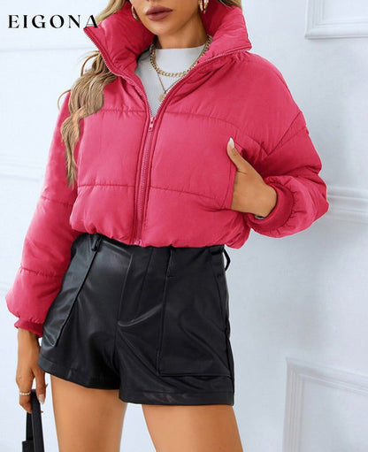Zip-Up Winter Coat with Pockets Strawberry clothes jacket puffy jacket R.T.S.C Ship From Overseas Shipping Delay 09/29/2023 - 10/03/2023