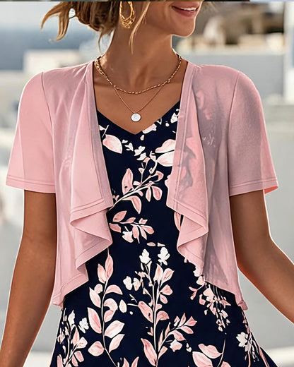 V-Neck Sleeveless Floral Dress & Top
