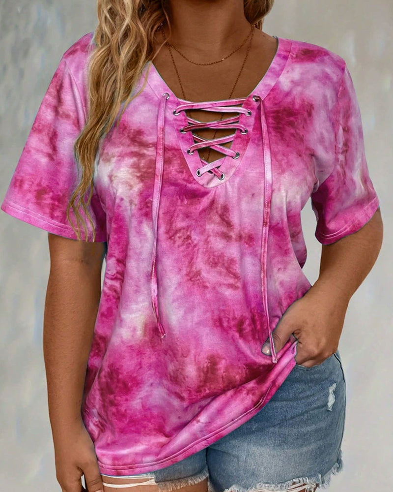 Tie-Dye Print Blouse