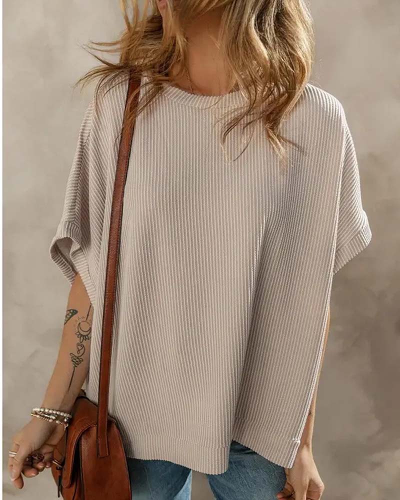 Loose-Fit Crew Neck Casual T-Shirt