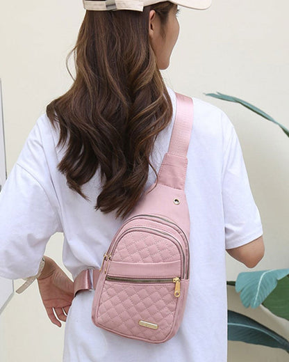 Women's Fashion Embroidered Quilted Chest Bag