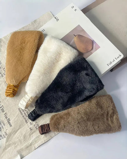 Wide Edge Soft Warm Windproof Cold-Proof Fuzzy Headband 2024 f/w accessoires spring